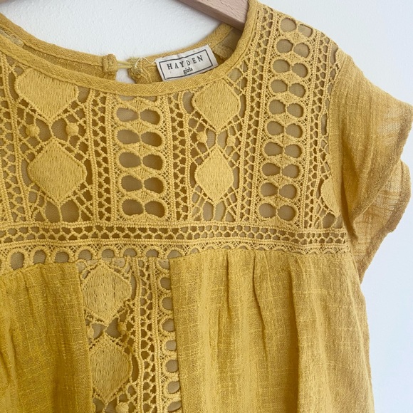 Hayden Girls Linen Blouse - Size Large - Yellow - Picture 2 of 5